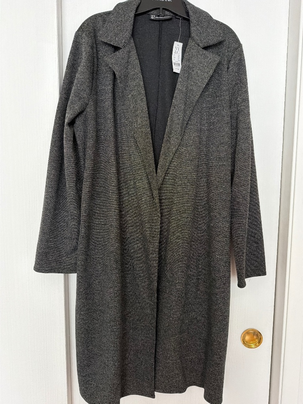 New York & Company Gray Long Coat Size Large NWT